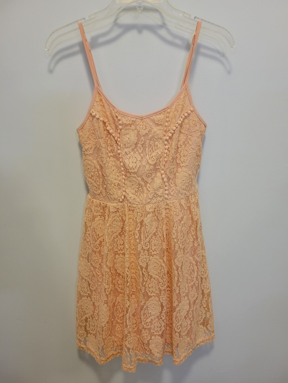 Altar'd State Peach Lace Spaghetti Strap Dress
